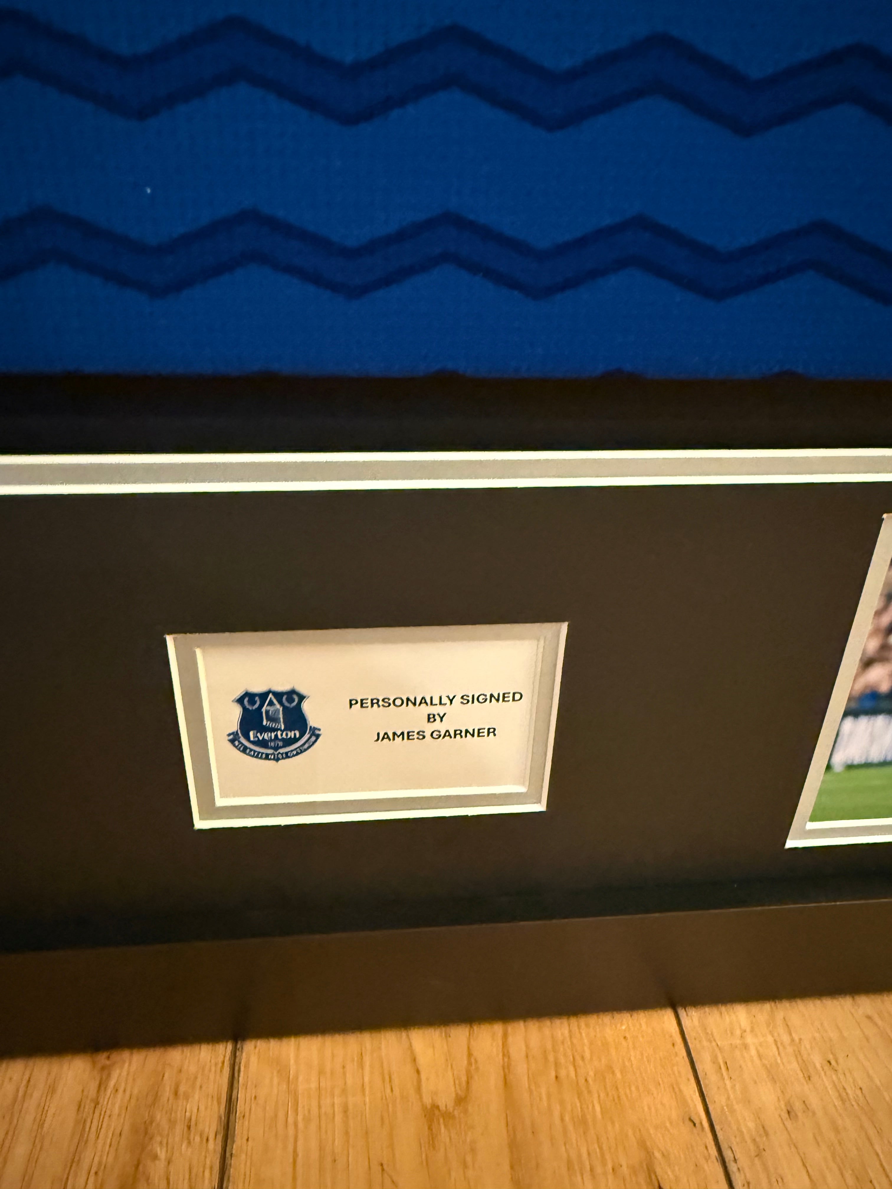 James Garner - 2025/26 Framed Signed Everton Shirt with COA + XL Frame
