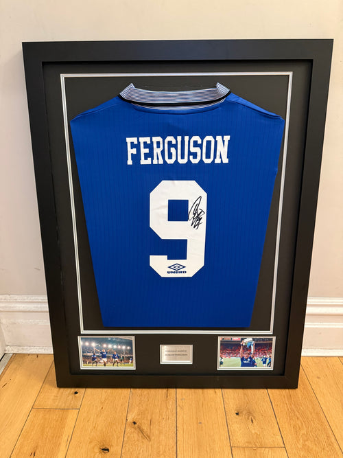 Duncan Ferguson - Framed Signed Everton Shirt with COA - XL Frame